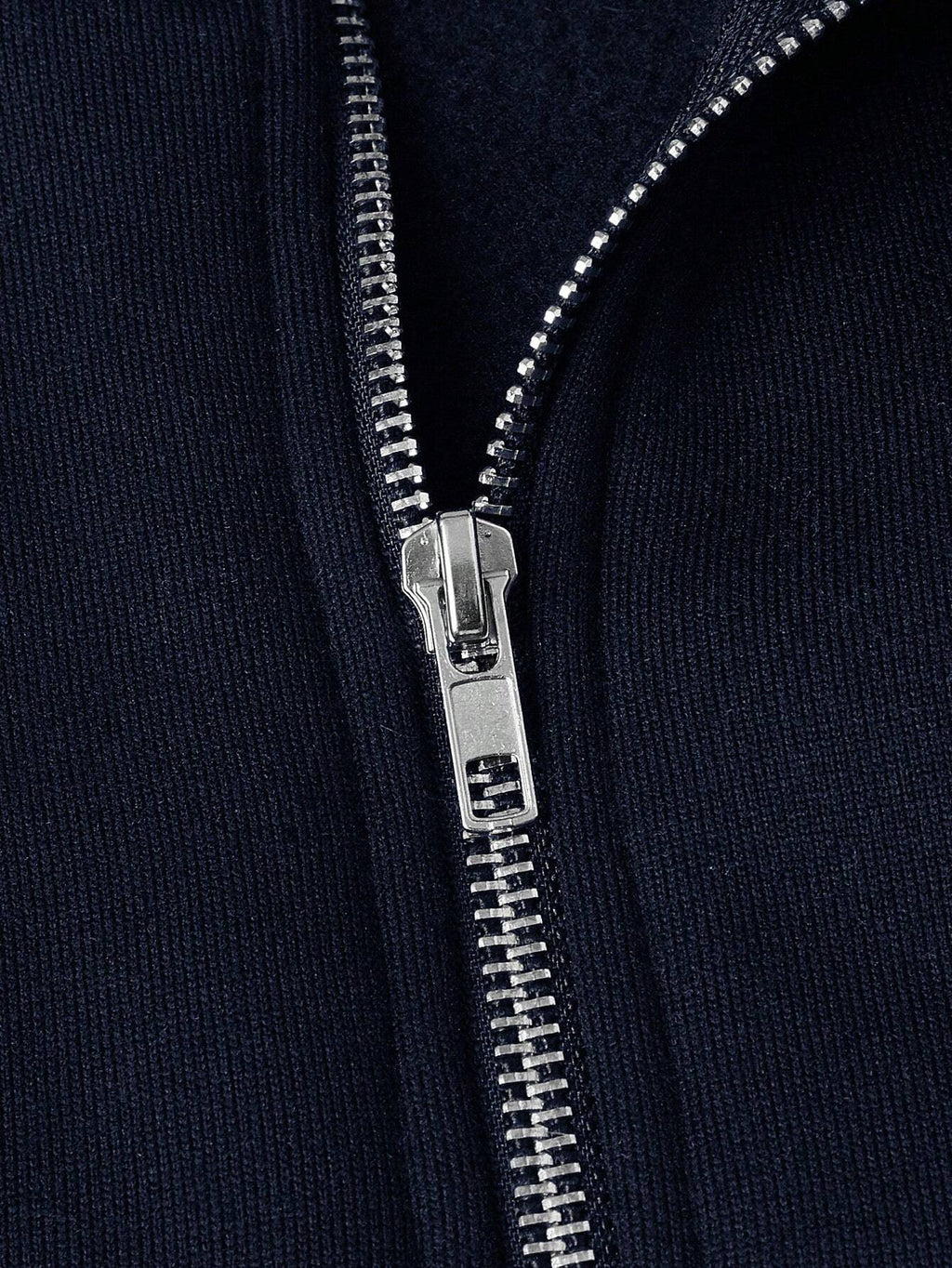Zip-up with half zipper