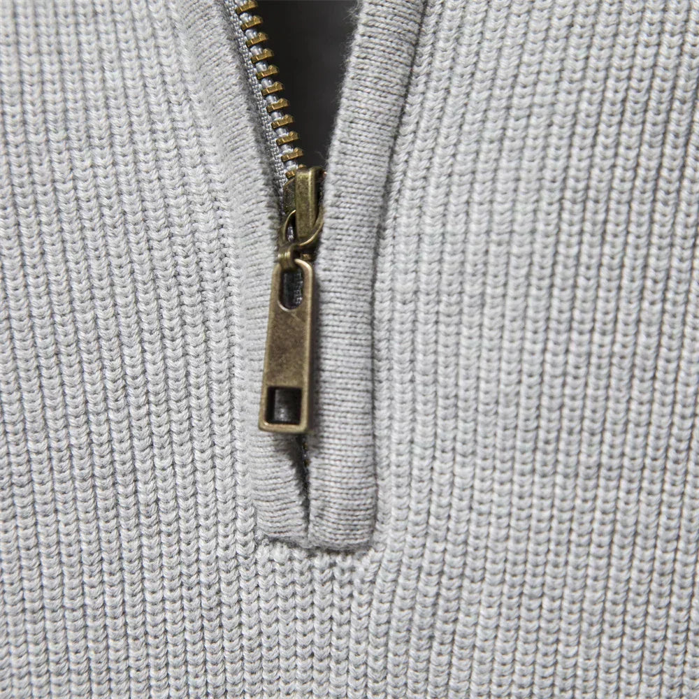Knitted Zip-Up Sweater
