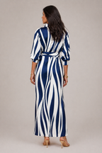 Martyna | Sukienka Maxi w Pionowe Paski