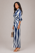 Martyna | Sukienka Maxi w Pionowe Paski