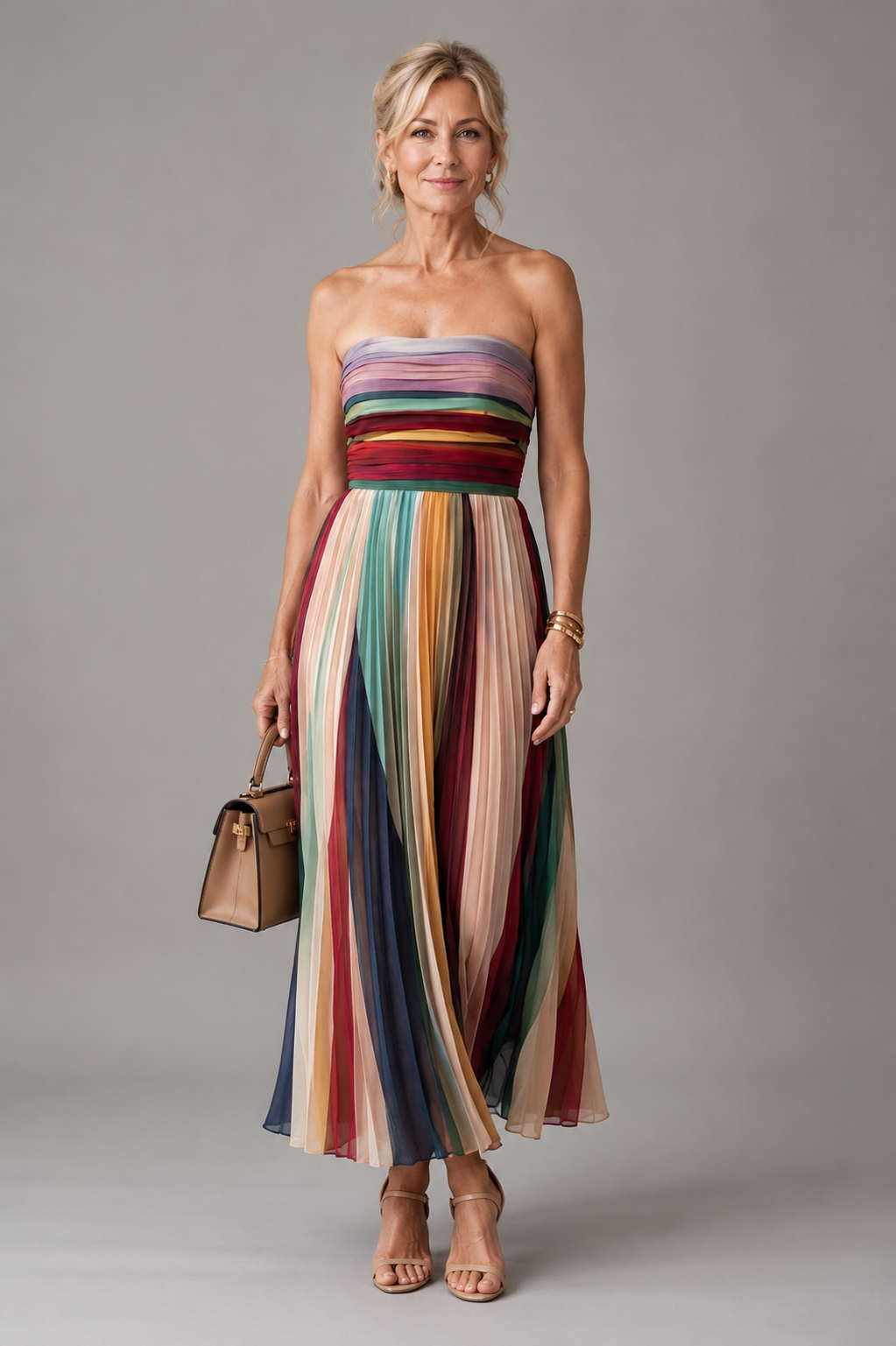Nadia | Kolorowa Sukienka Maxi
