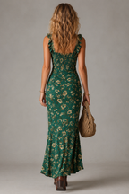 Maja | Sukienka Maxi w Stylu Boho z Rozcięciem