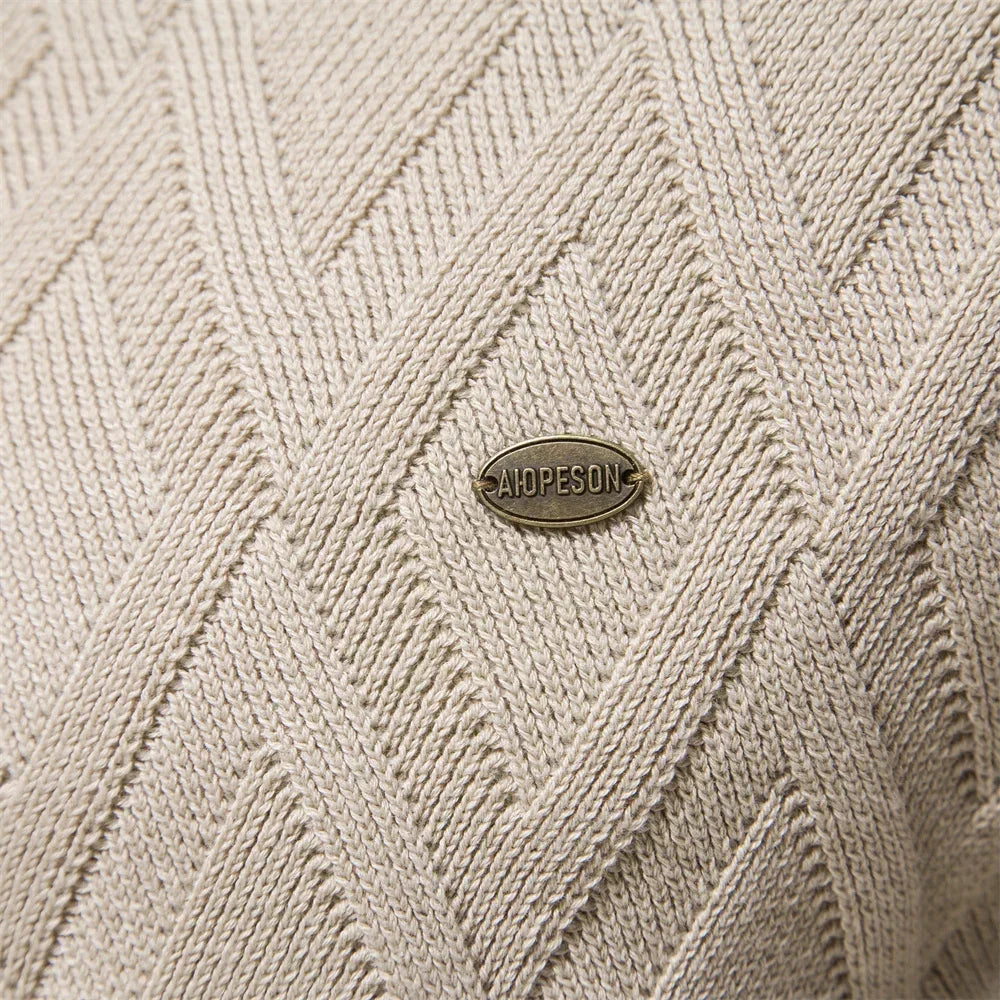 Men's Sweater with Check Design