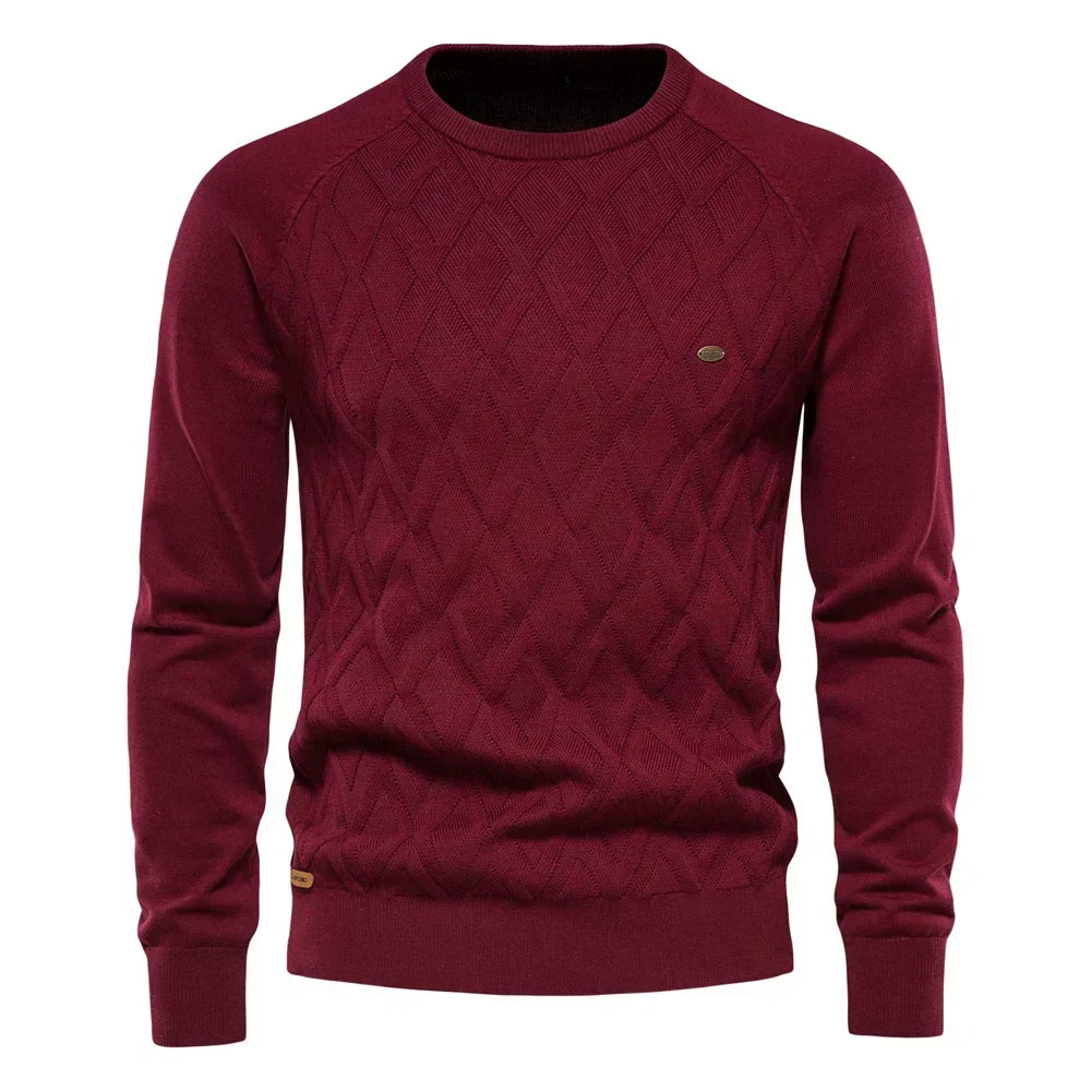 Men's Sweater with Check Design