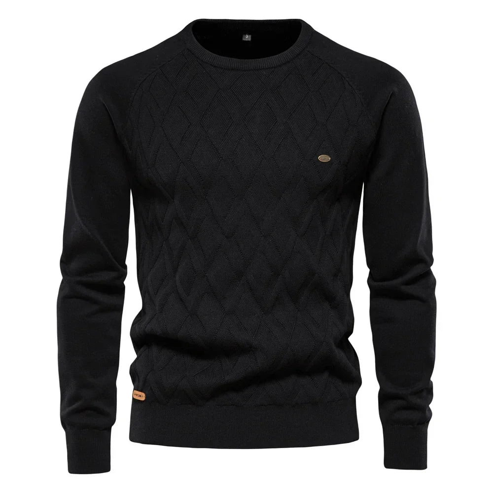 Men's Sweater with Check Design