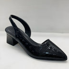 Grażyna | Buty Damskie na Obcasie z Szerokim Noskiem