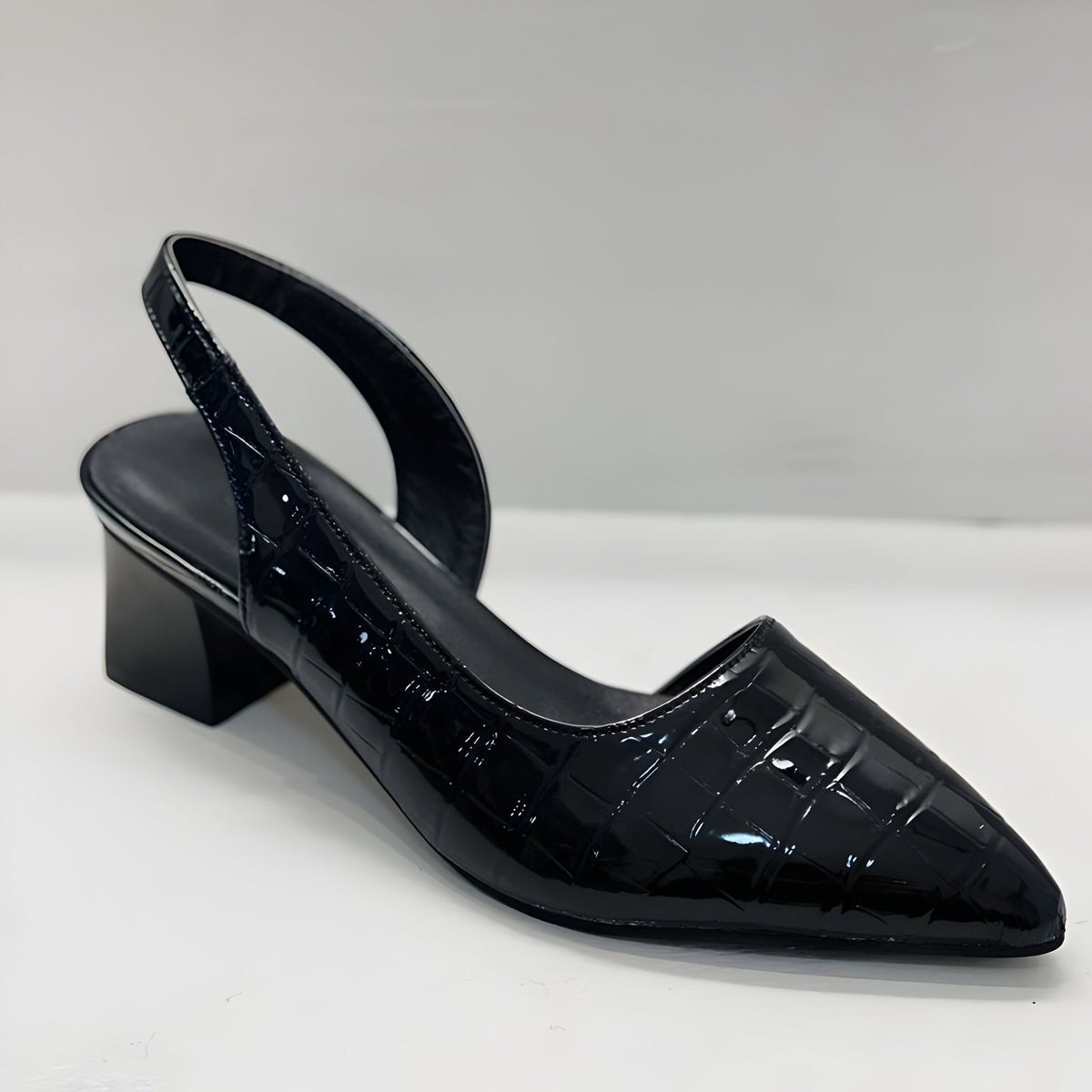 Grażyna | Buty Damskie na Obcasie z Szerokim Noskiem