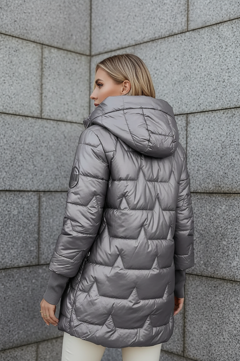 Cristelle™ | Lekki, pikowany płaszcz z kapturem