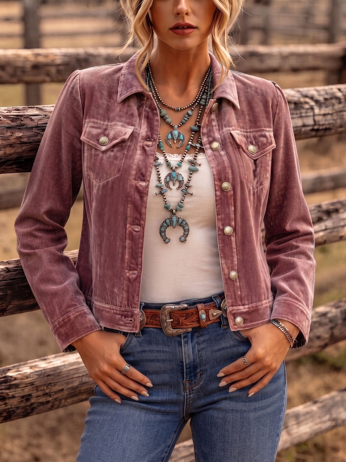 Dianne | Aksamitna kurtka boho w stylu vintage