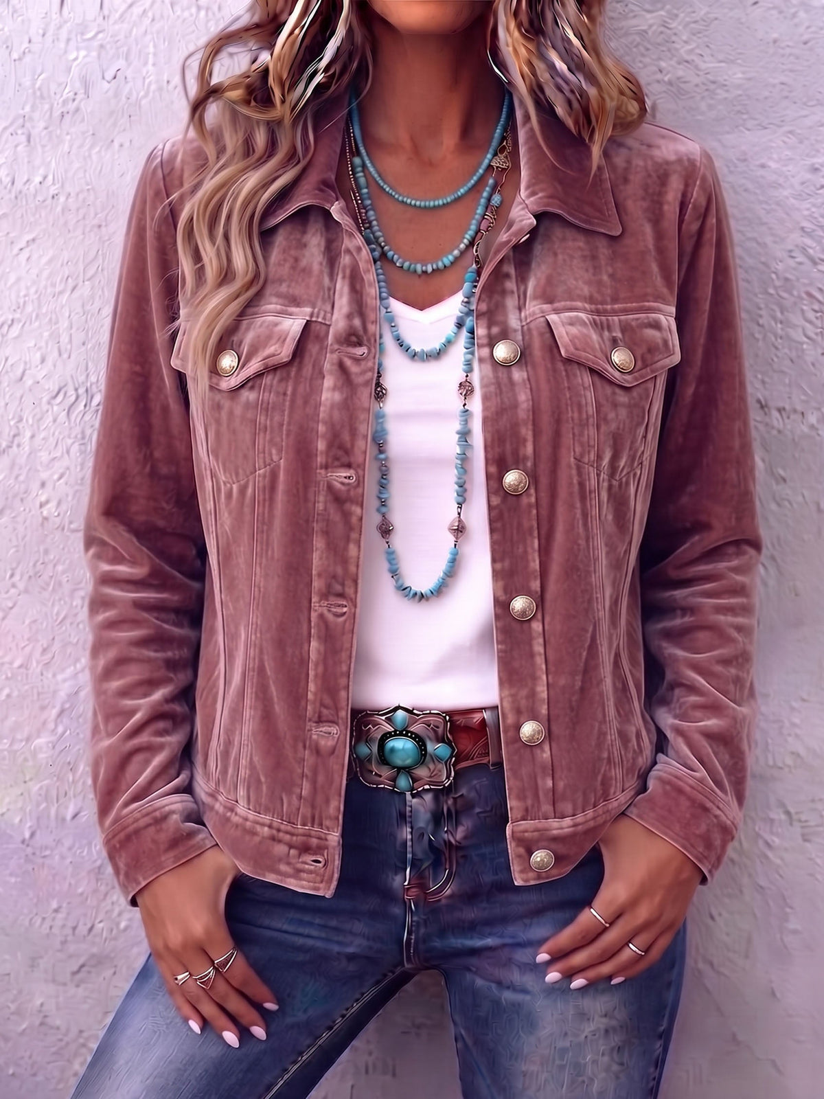 Dianne | Aksamitna kurtka boho w stylu vintage