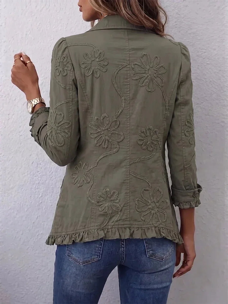 Kamberly | Kurtka w stylu boho z kwiatowym haftem